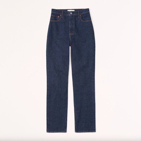 Abercrombie & Fitch Ultra High Rise 90s Straight Jean – 29 Short (Super Dark) - Picture 1 of 3